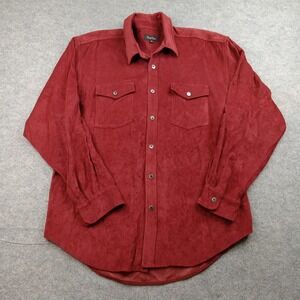 True Grit Shirt Mens XL Red Sueded Solano Button Front 2 Pocket Made USA Casual